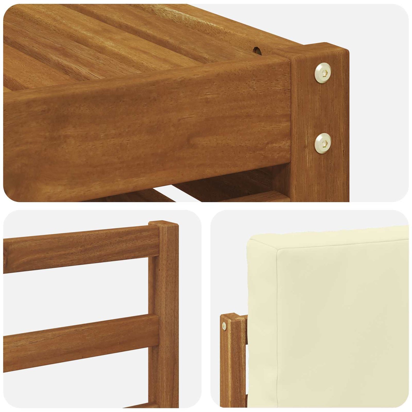 Set di divani da esterno con cuscino 8 pcs Naturale e Crema | homemem39