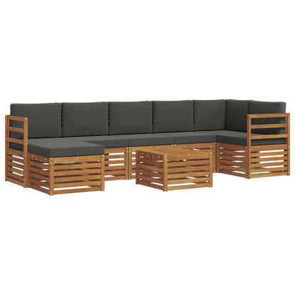 Set di divani da esterno con cuscino 8 pcs Naturale e Antracite | homemem39