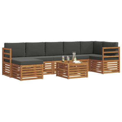 Set di divani da esterno con cuscino 8 pcs Naturale e Antracite | homemem39