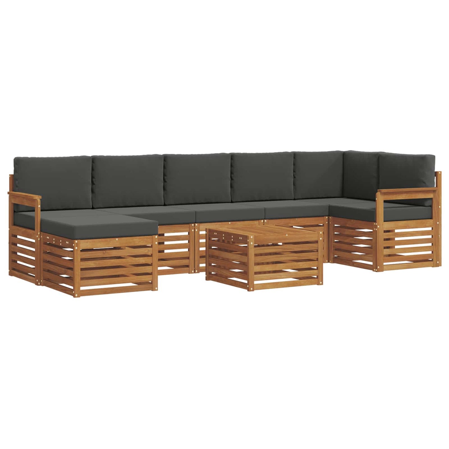 Set di divani da esterno con cuscino 8 pcs Naturale e Antracite