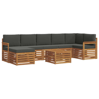 Set di divani da esterno con cuscino 8 pcs Naturale e Antracite