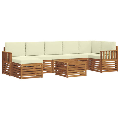 Set di divani da esterno con cuscino 8 pcs Naturale e Crema | homemem39
