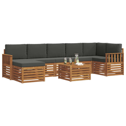 Set di divani da esterno con cuscino 8 pcs Naturale e Antracite | homemem39