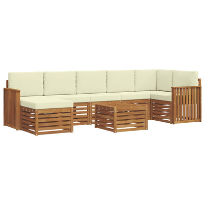 Set di divani da esterno con cuscino 8 pcs Naturale e Crema | homemem39