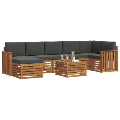 Set di divani da esterno con cuscino 8 pcs Naturale e Antracite
