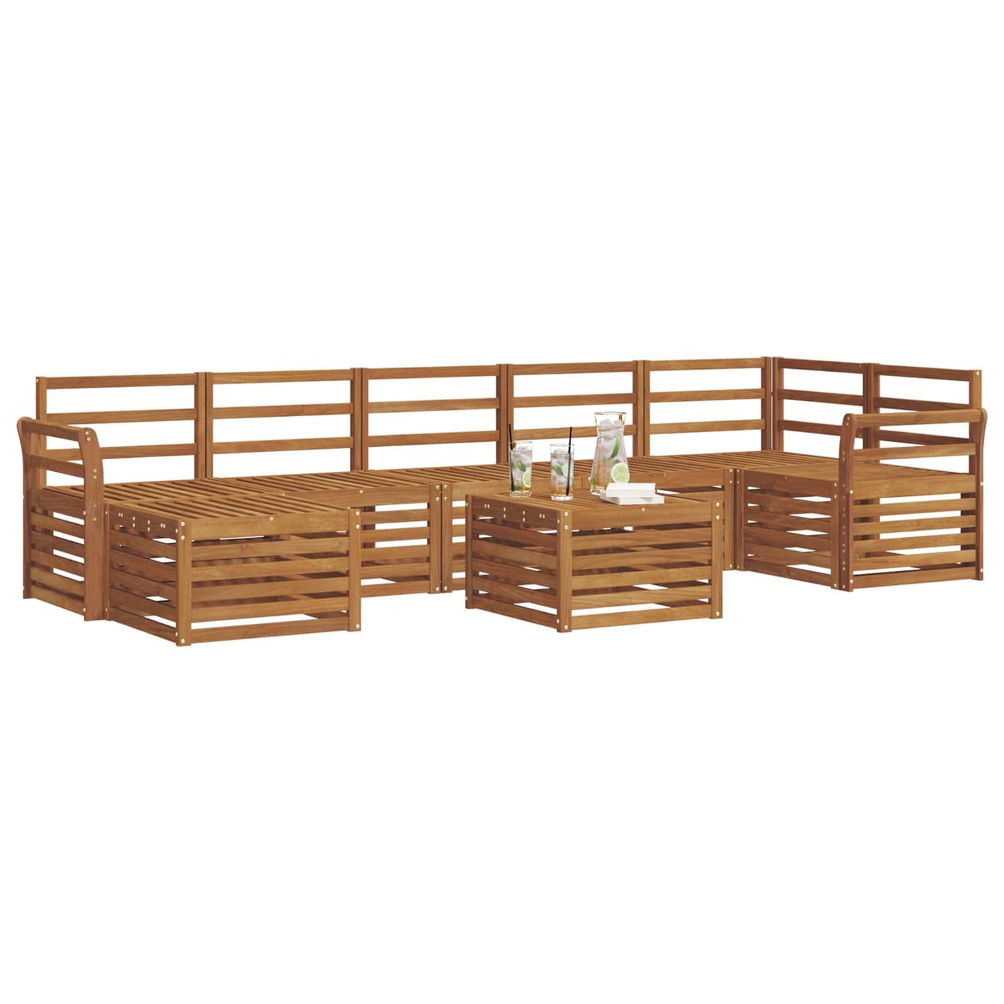 Set di divani da esterno 8 pcs Naturale