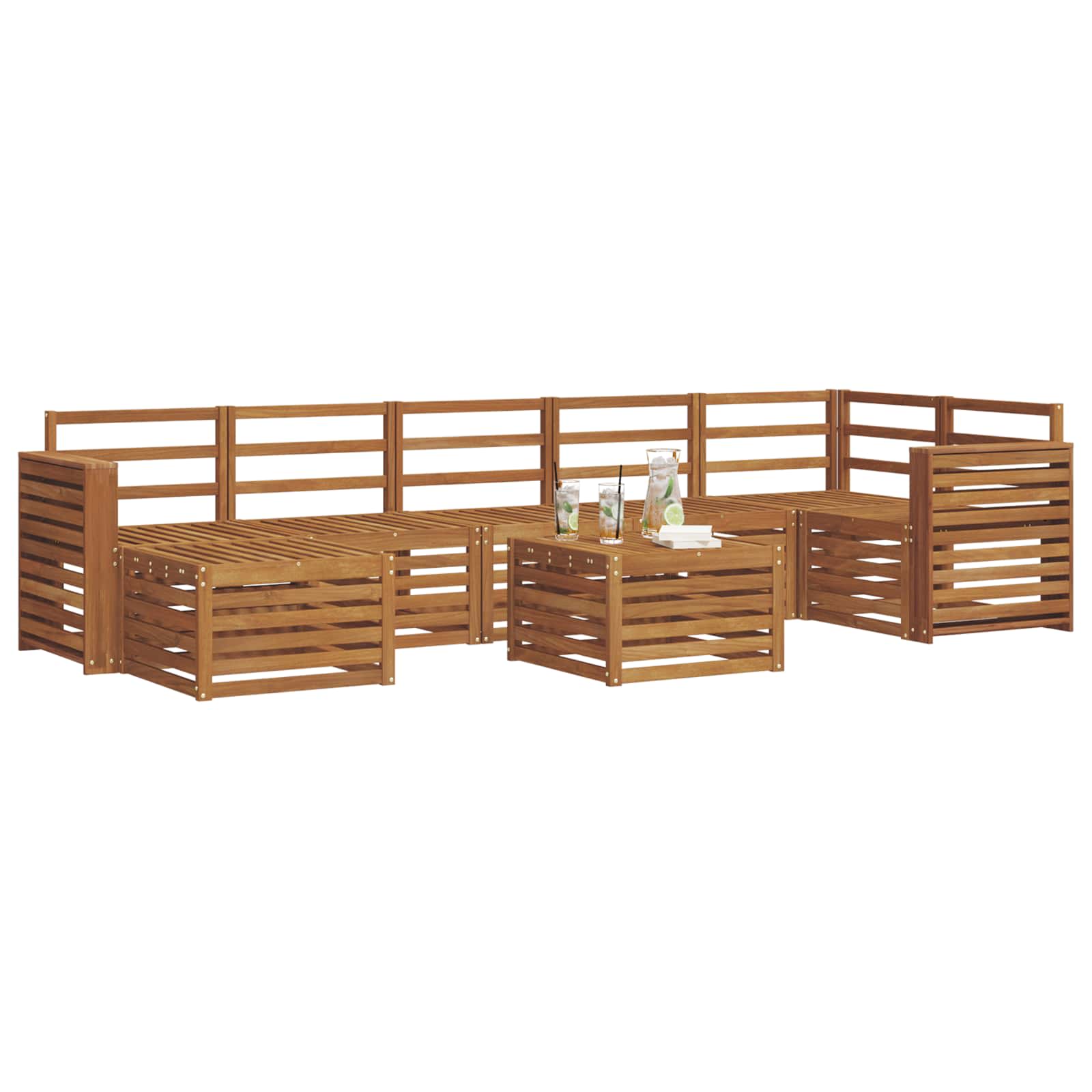 Set di divani da esterno 8 pcs Naturale | homemem39