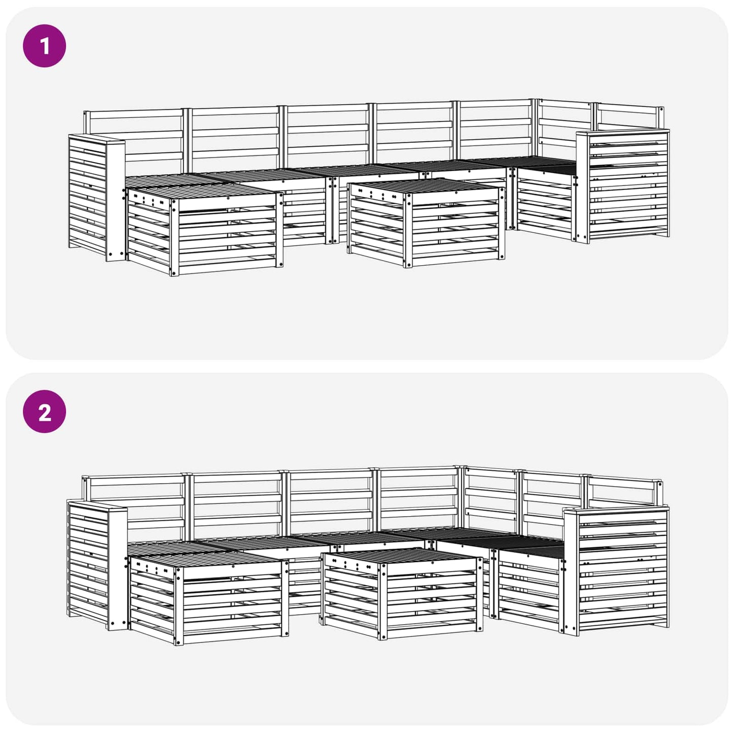 Set di divani da esterno 8 pcs Naturale | homemem39