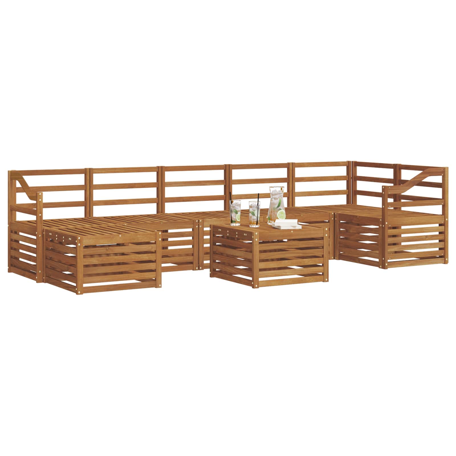 Set di divani da esterno 8 pcs Naturale | homemem39
