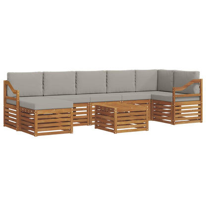 Set di divani da esterno 8 pcs Grigio Naturale e Chiaro | homemem39