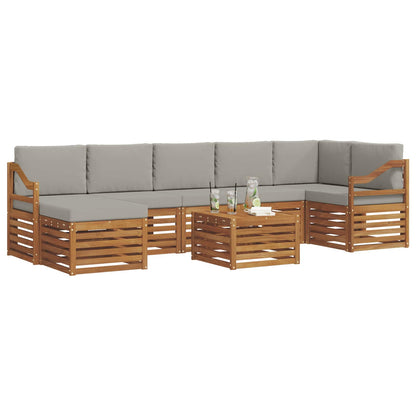 Set di divani da esterno 8 pcs Grigio Naturale e Chiaro | homemem39
