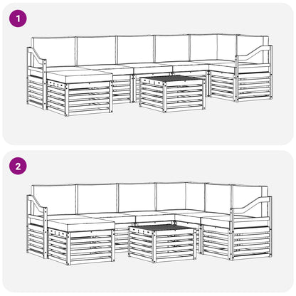Set di divani da esterno con cuscino 8 pcs Naturale e Antracite | homemem39