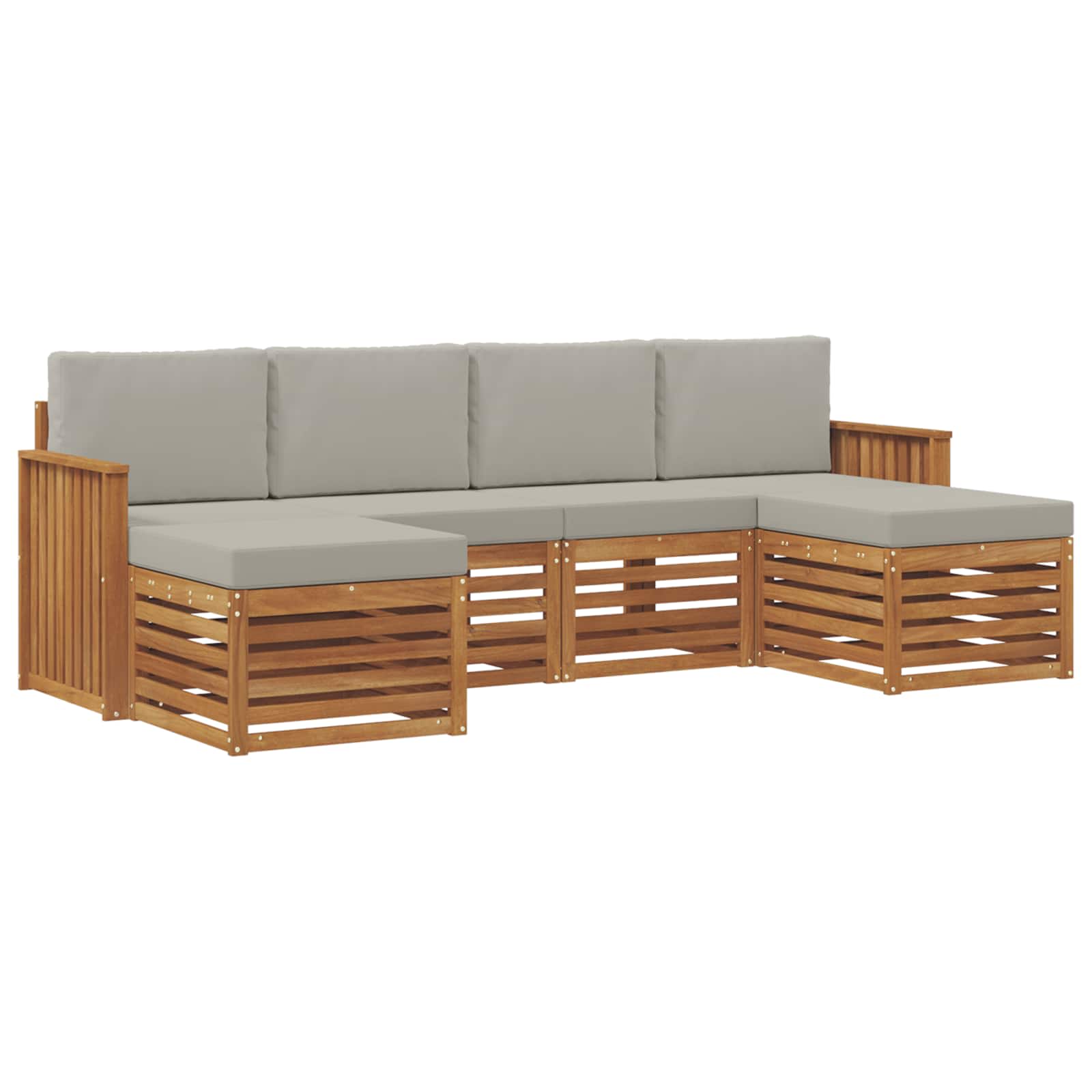 Set divani con cuscino 6 pcs Grigio Naturale e Chiaro | homemem39