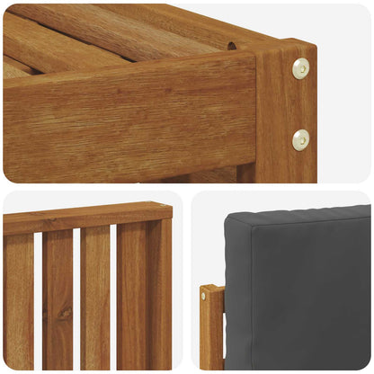 Set divani 6 pcs Naturale e Antracite Legno di Acacia Massello | homemem39