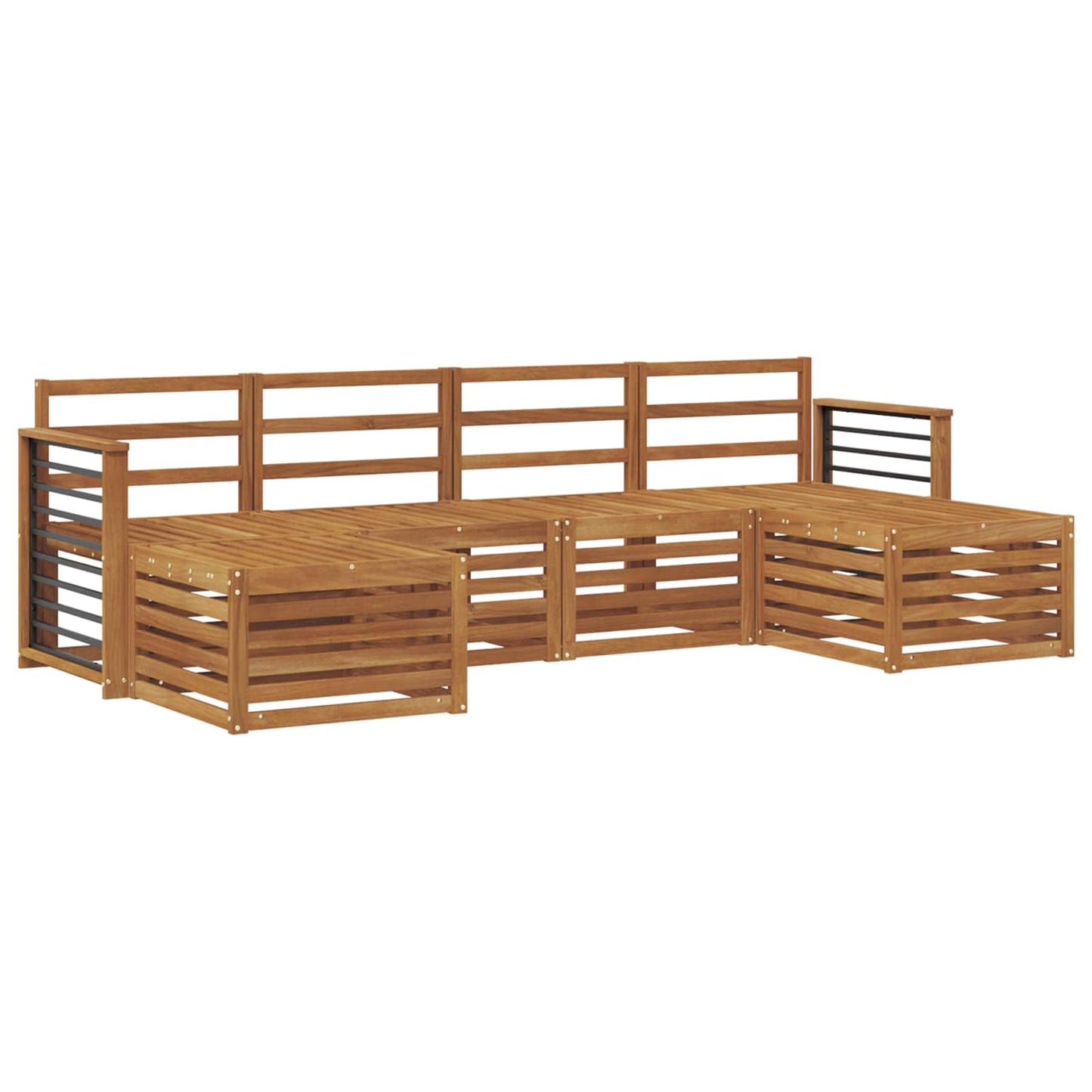 Set divani 6 pcs Naturale Legno di Acacia Massello | homemem39