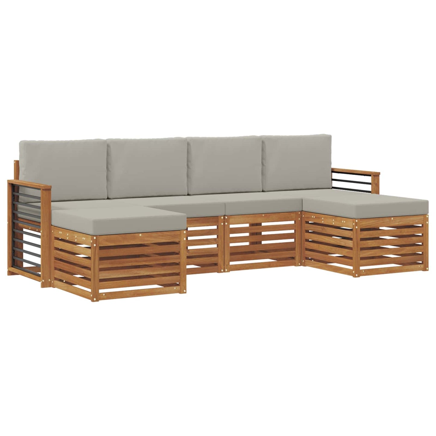 Set divani con cuscino 6 pcs Grigio Naturale e Chiaro | homemem39