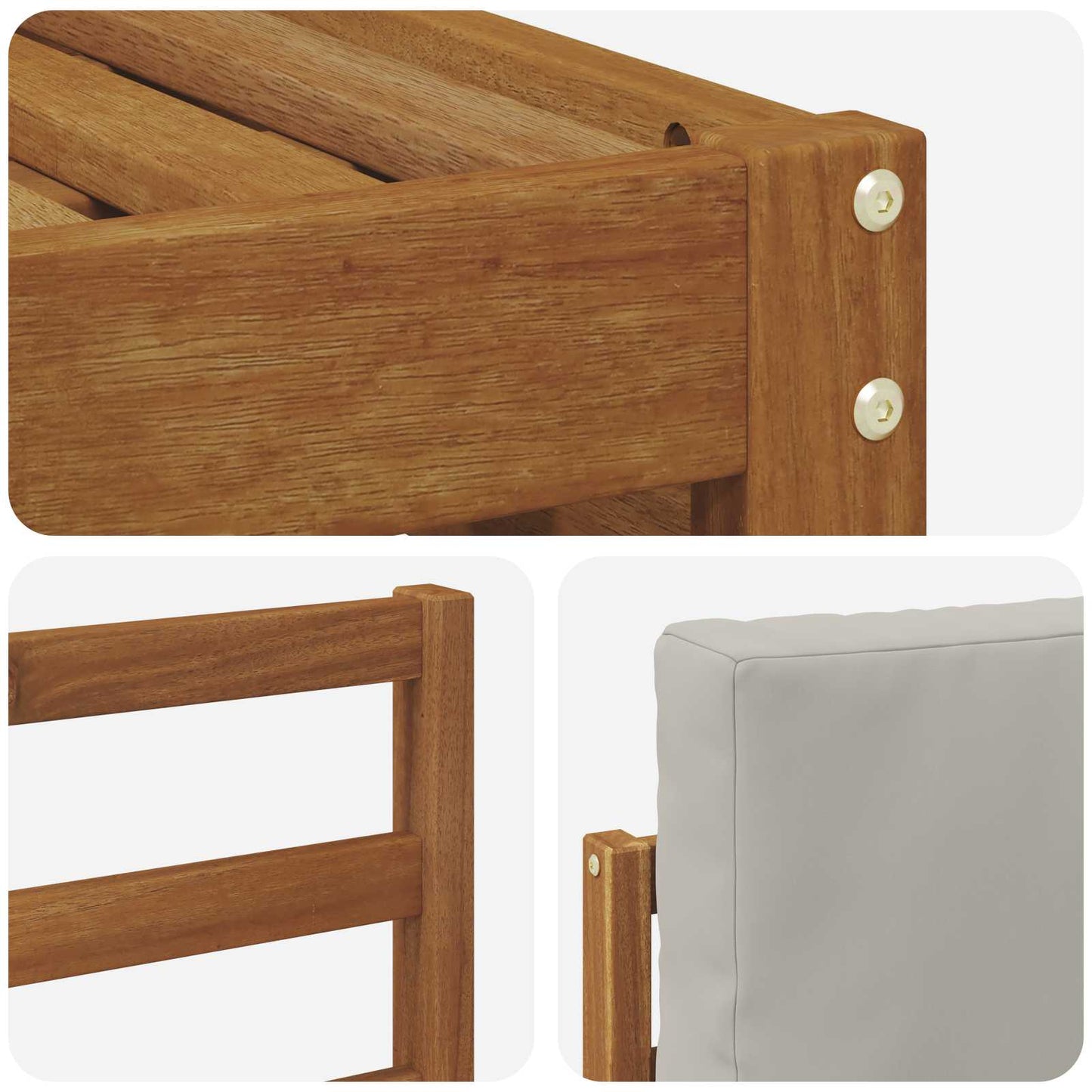 Set di divani da esterno 8 pcs Grigio Naturale e Chiaro