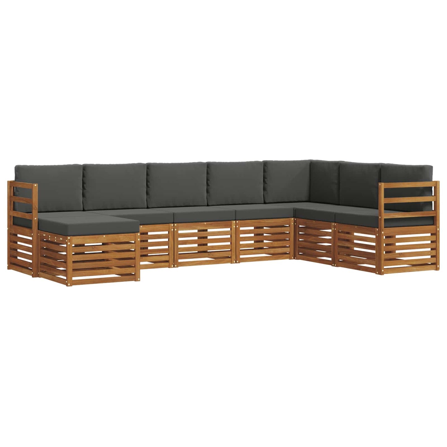 Set di divani da esterno con cuscino 8 pcs Naturale e Antracite
