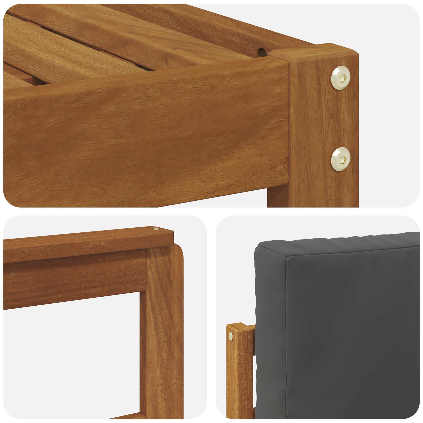 Set di divani da esterno con cuscino 8 pcs Naturale e Antracite | homemem39