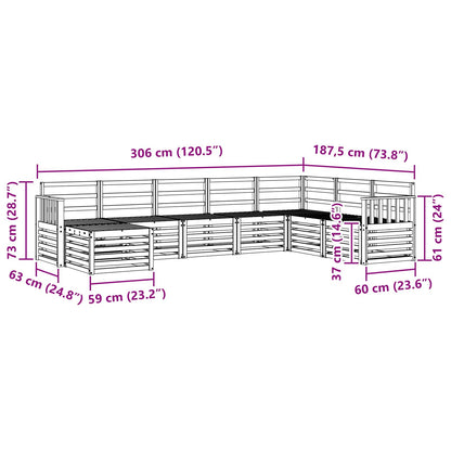 Set di divani da esterno 8 pcs Naturale
