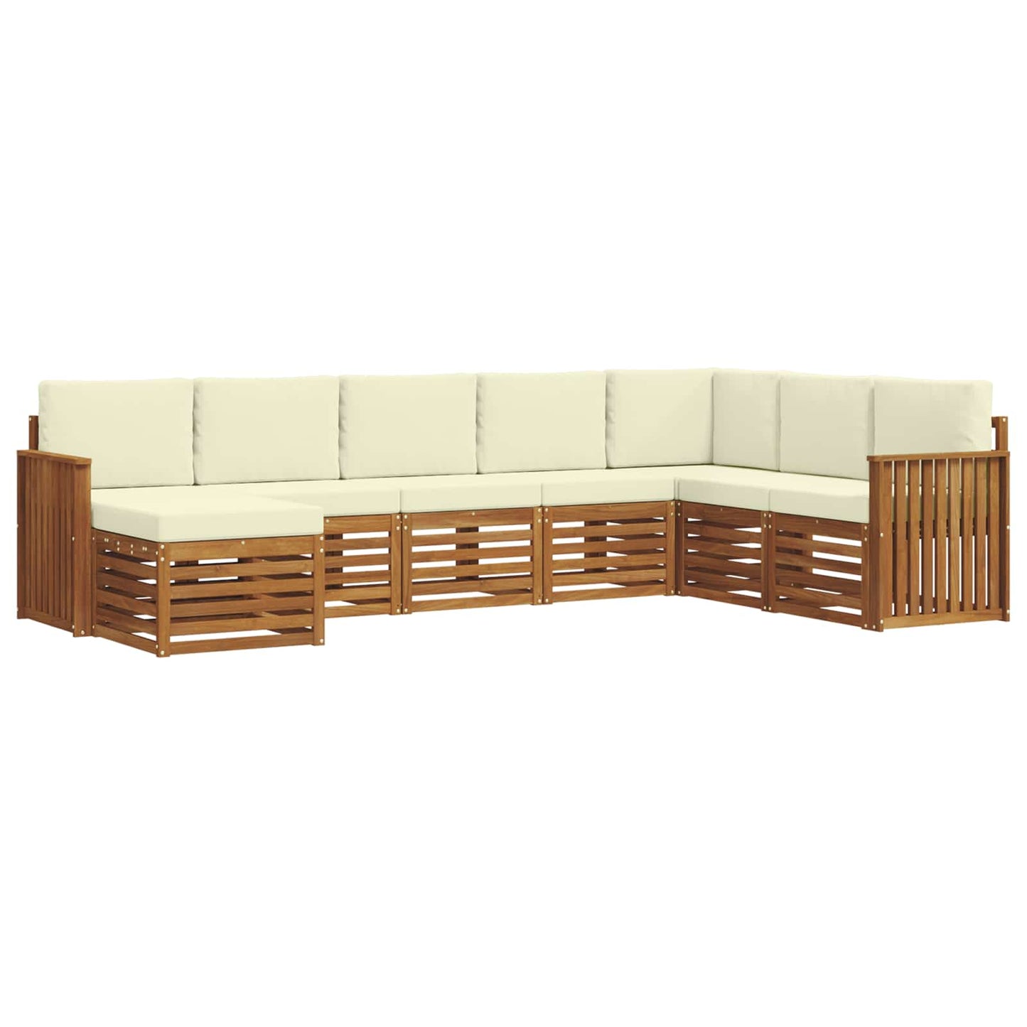Set di divani da esterno con cuscino 8 pcs Naturale e Crema