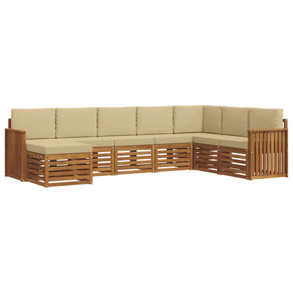 Set di divani da esterno con cuscino 8 pcs Naturale e Beige | homemem39
