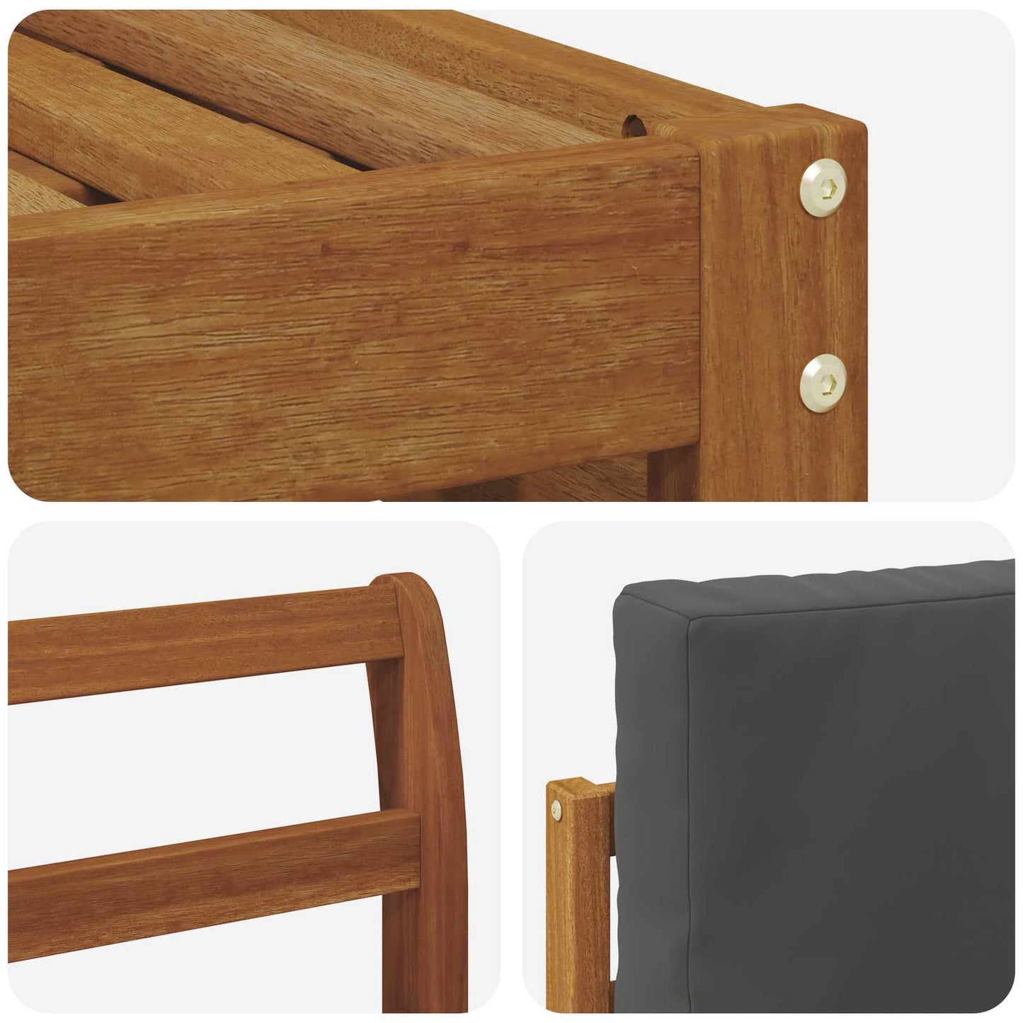 Set di divani da esterno con cuscino 8 pcs Naturale e Antracite | homemem39