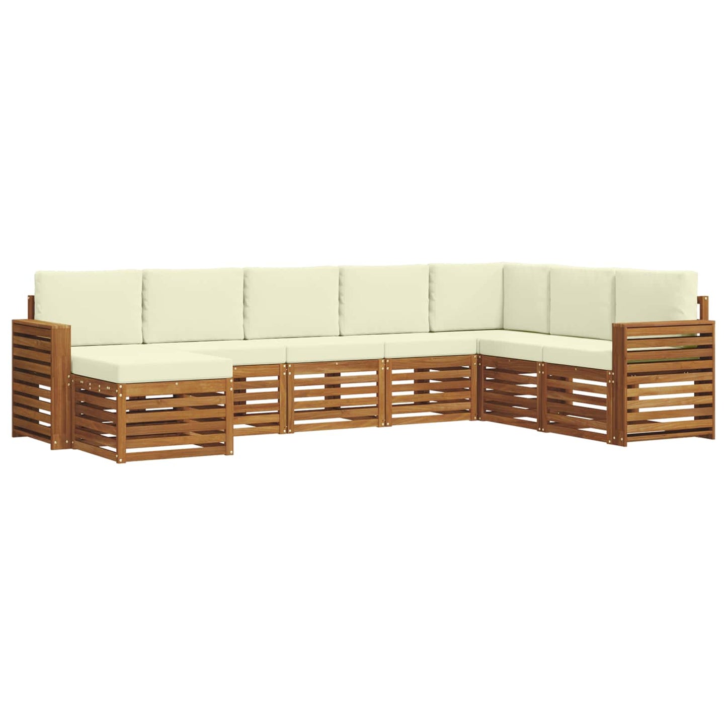 Set di divani da esterno con cuscino 8 pcs Naturale e Crema | homemem39