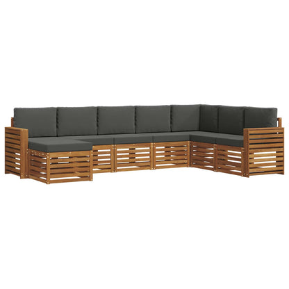 Set di divani da esterno con cuscino 8 pcs Naturale e Antracite | homemem39