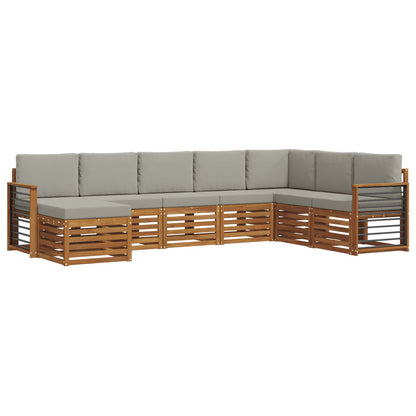 Set di divani da esterno 8 pcs Grigio Naturale e Chiaro | homemem39