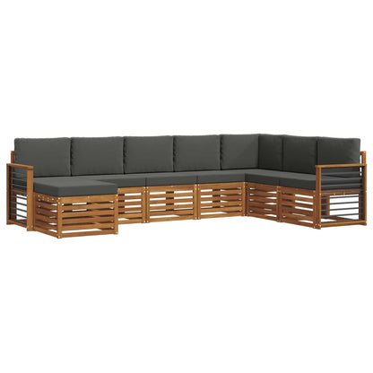 Set di divani da esterno con cuscino 8 pcs Naturale e Antracite