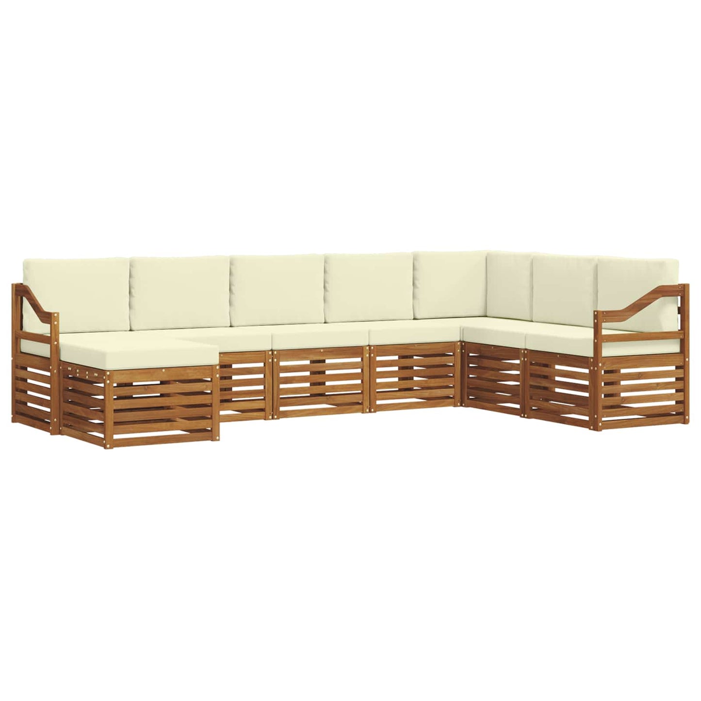Set di divani da esterno con cuscino 8 pcs Naturale e Crema