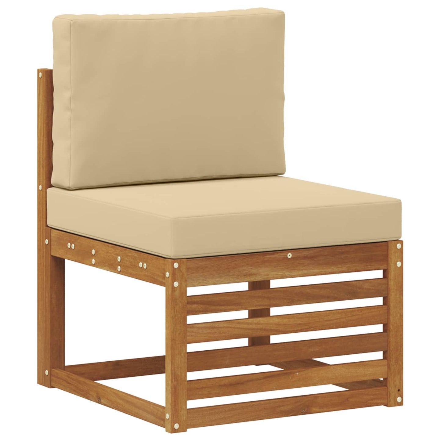 Set di divani da esterno con cuscino 8 pcs Naturale e Beige