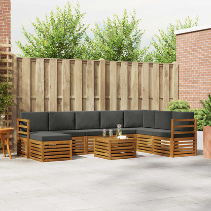 Set di divani da esterno con cuscino 9 pcs Naturale e Antracite