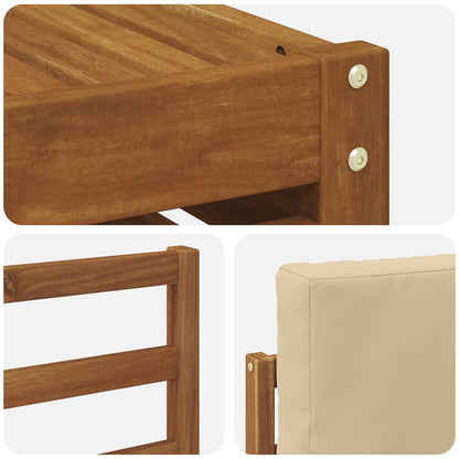 Set di divani da esterno con cuscino 9 pcs Naturale e Beige