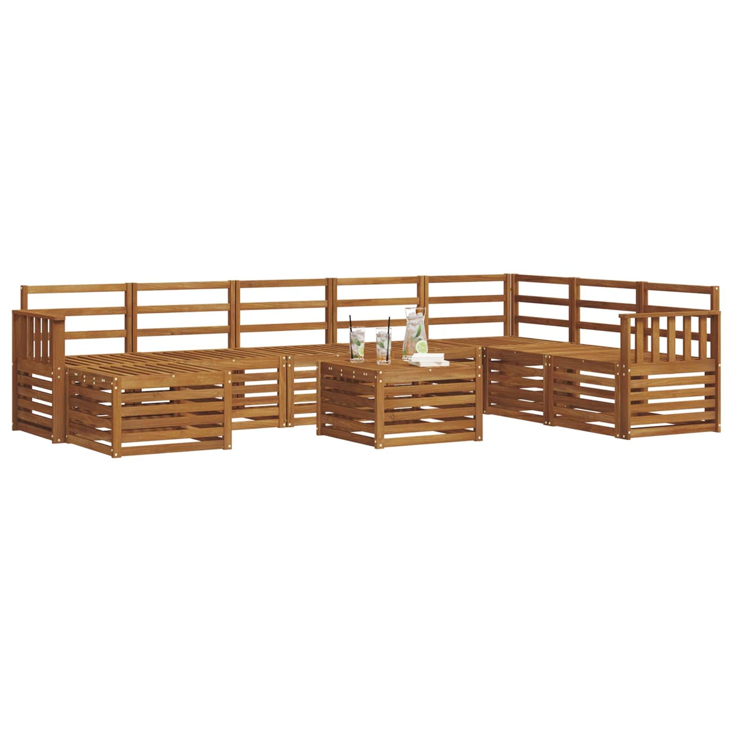 Set di divani da esterno 9 pcs Naturale | homemem39