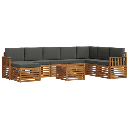 Set di divani da esterno con cuscino 9 pcs Naturale e Antracite