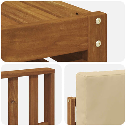 Set di divani da esterno con cuscino 9 pcs Naturale e Beige