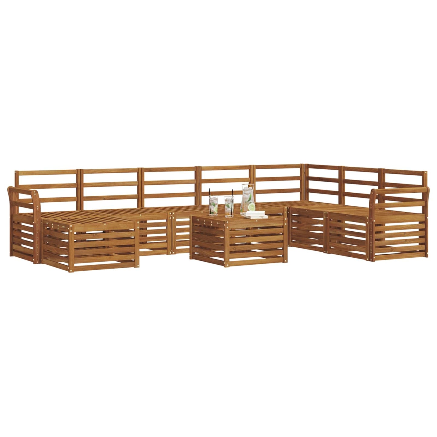 Set di divani da esterno 9 pcs Naturale | homemem39