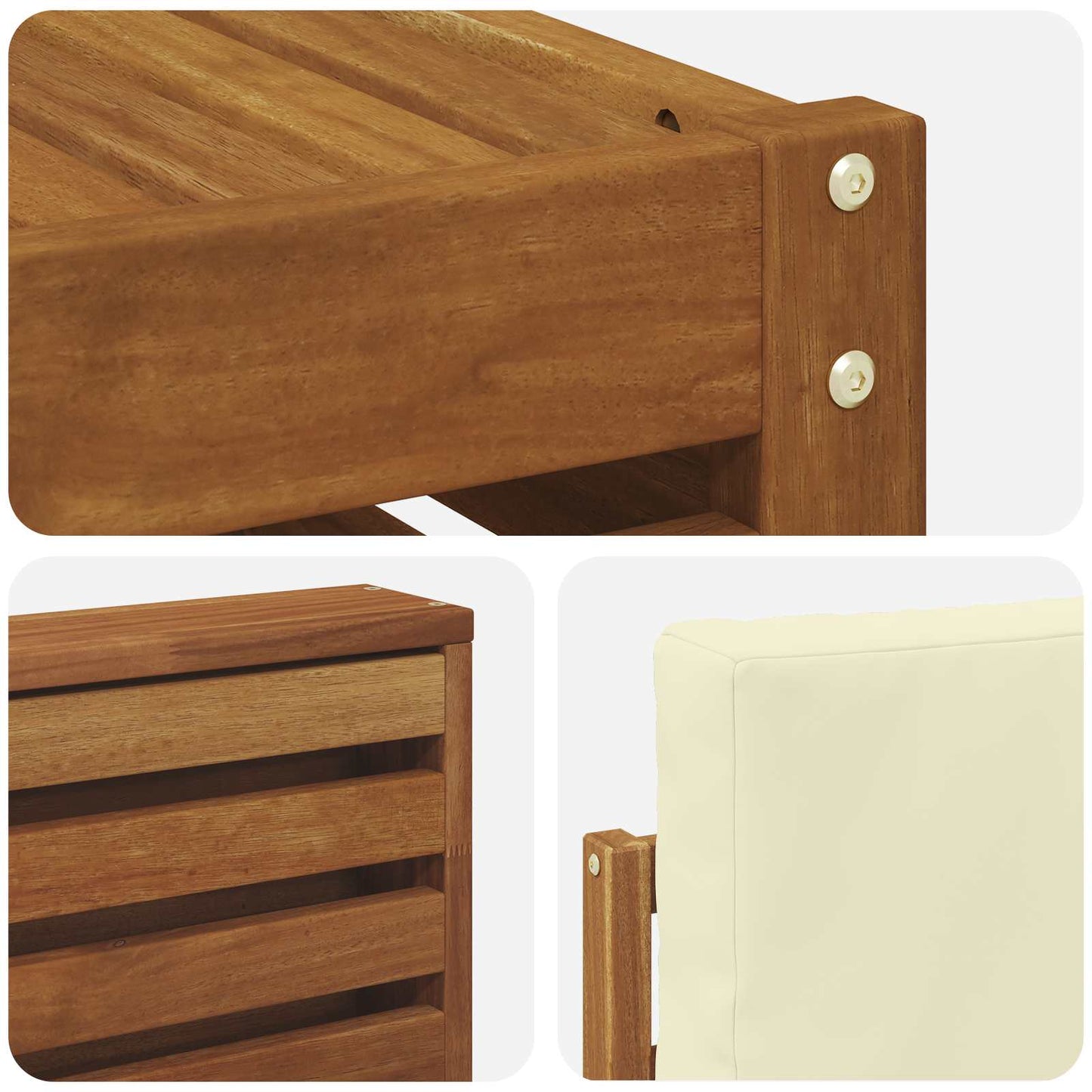 Set di divani da esterno con cuscino 9 pcs Naturale e Crema | homemem39