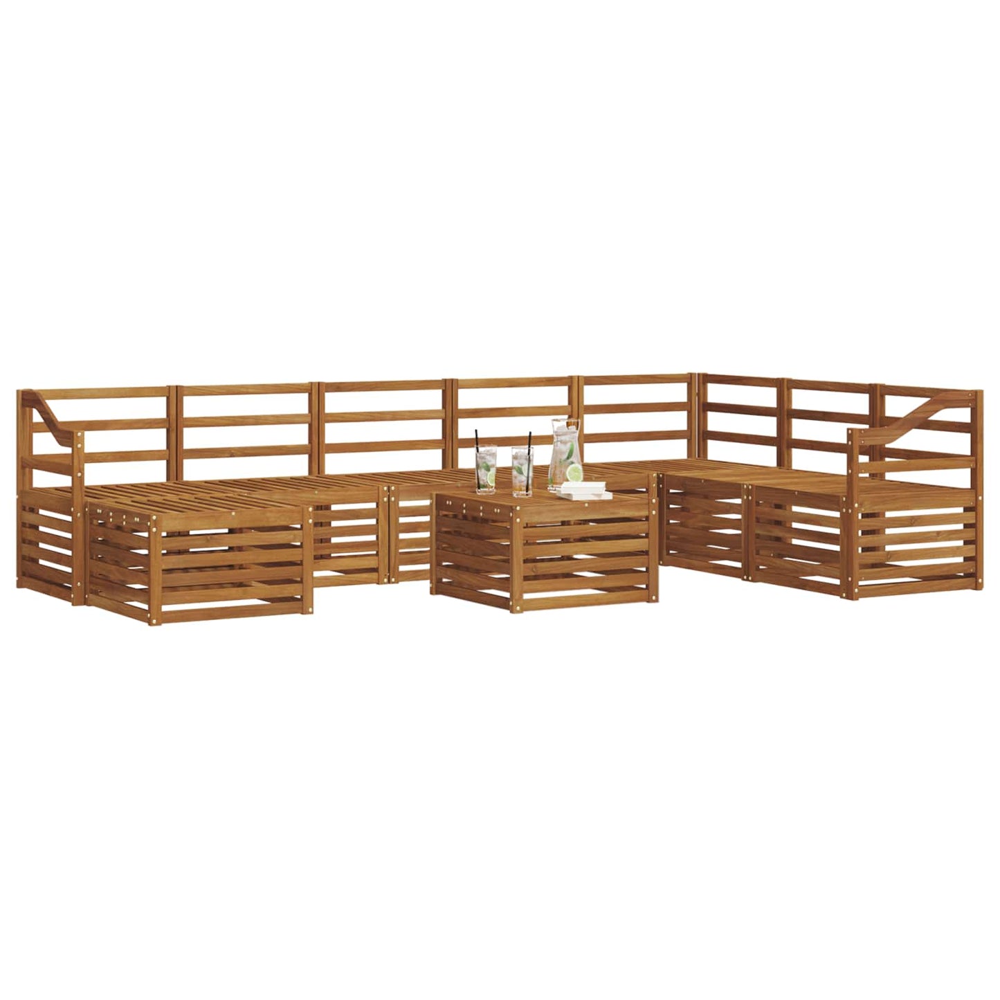 Set di divani da esterno 9 pcs Naturale | homemem39