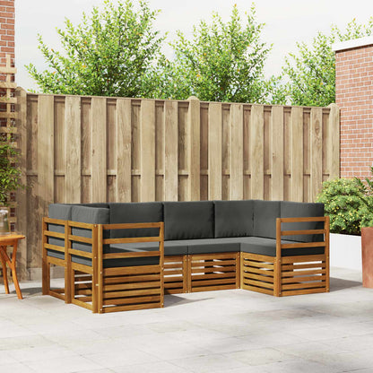 Set divano sezionale con cuscino 6 pcs Naturale e Antracite
