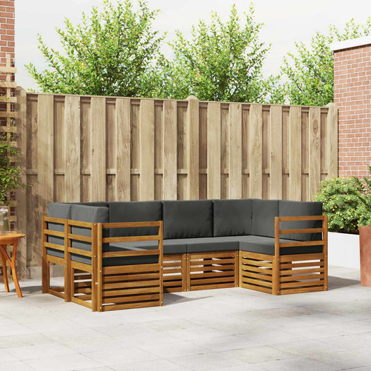 Set divano sezionale con cuscino 6 pcs Naturale e Antracite