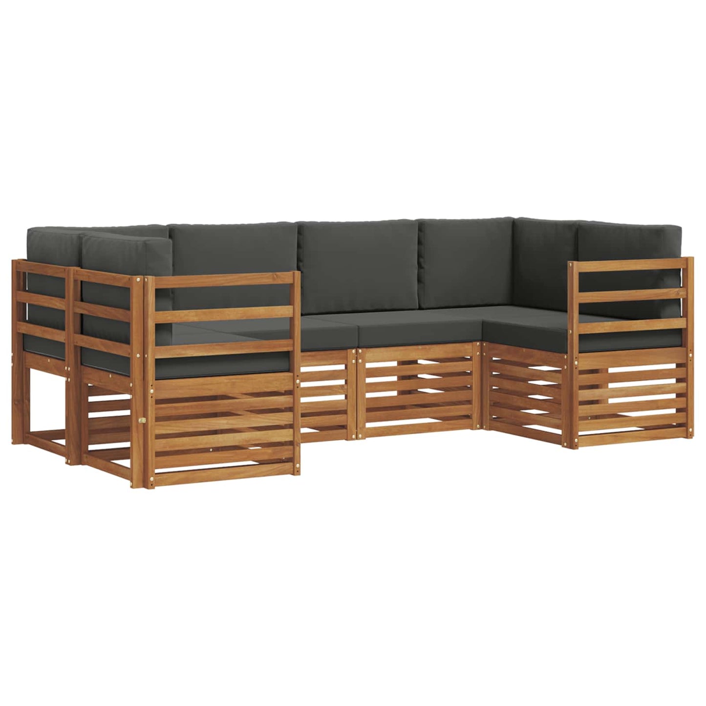 Set divano sezionale con cuscino 6 pcs Naturale e Antracite | homemem39