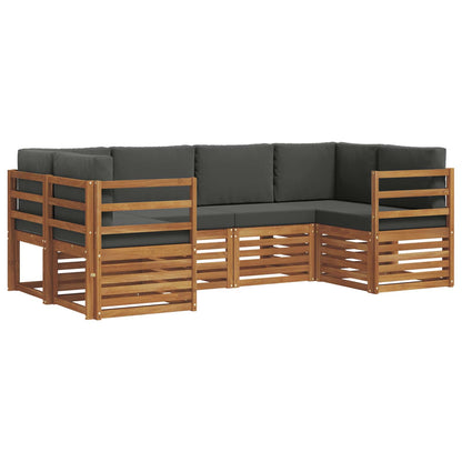 Set divano sezionale con cuscino 6 pcs Naturale e Antracite | homemem39