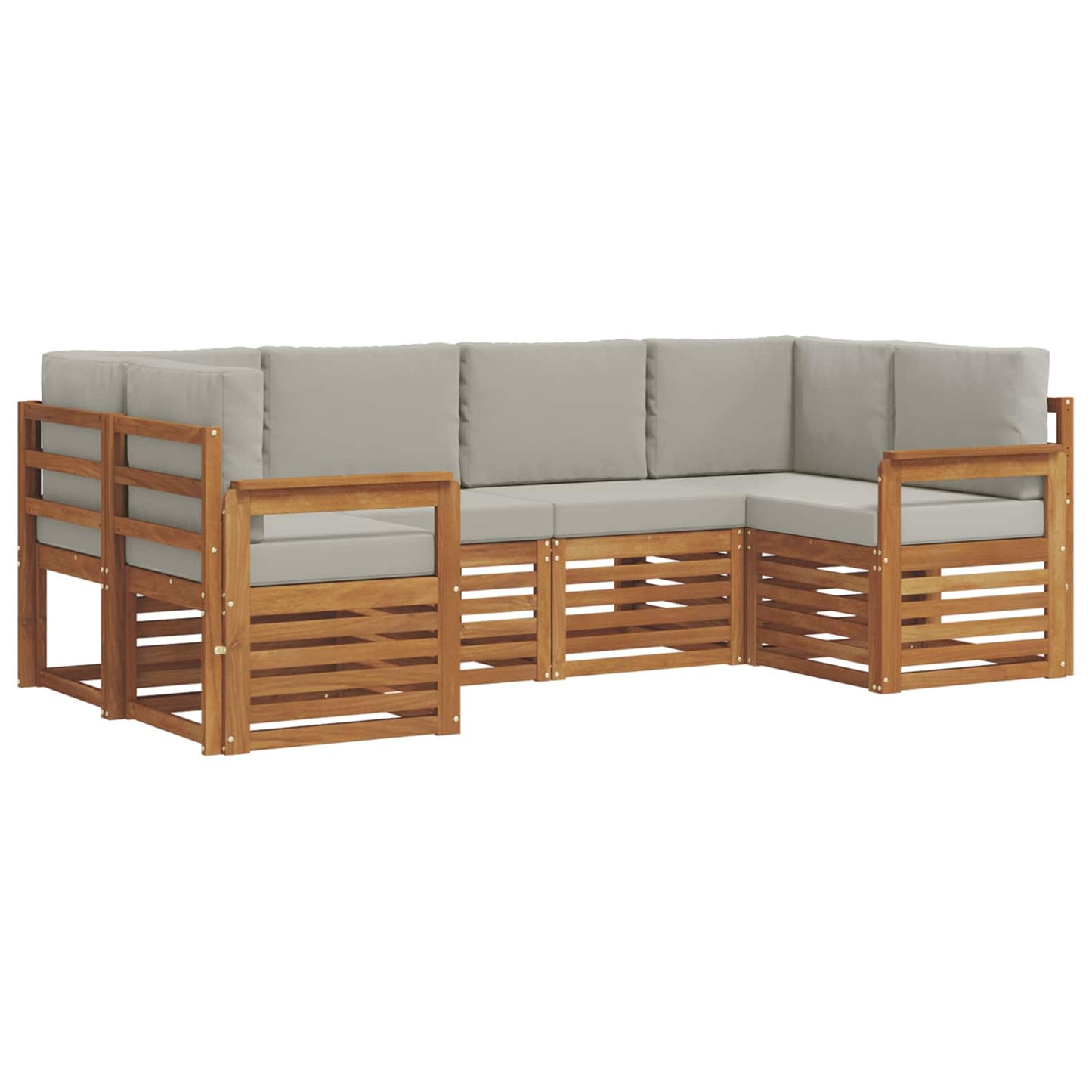Set divano sezionale con cuscino 6 pcs Grigio Naturale e Chiaro