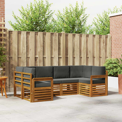 Set divano sezionale con cuscino 6 pcs Naturale e Antracite | homemem39