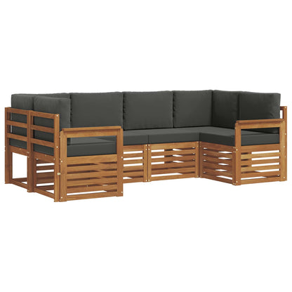 Set divano sezionale con cuscino 6 pcs Naturale e Antracite | homemem39