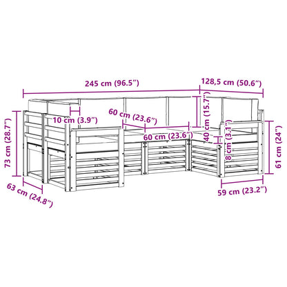 Set divano sezionale con cuscino 6 pcs Naturale | homemem39
