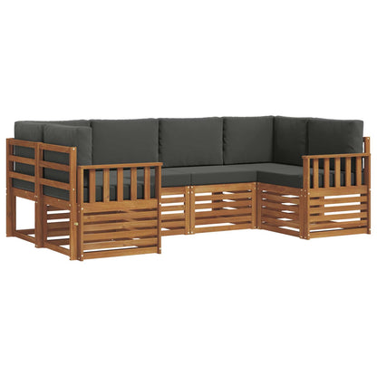 Set divano sezionale con cuscino 6 pcs Naturale e Antracite